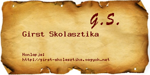 Girst Skolasztika névjegykártya